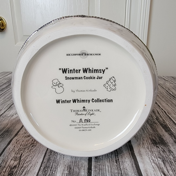 Bradford Exchange Thomas Kinkade Snowman Cookie Jar - Picture 11 of 15